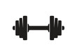 © Lysenko.A - Dumbbell icon in flat style. Workout gym tool vector illustration on isolated background. Barbell fitness equipment sign business concept.