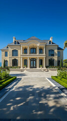 Wall Mural - Waterfront Newport mansion with private yacht dock and formal gardens, classic Rhode Island Gilded Age estate