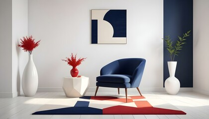 modern living room with armchair