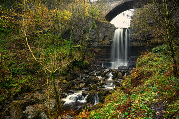 Wall Mural - ashgill force waterfall below ashgill road bridge, located near garrigill, cumbria in the north penn