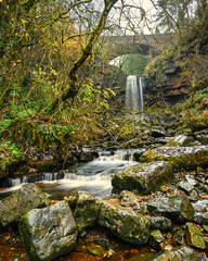 Wall Mural - portrait of ashgill force waterfall, located near garrigill, cumbria in the north pennines aonb now 