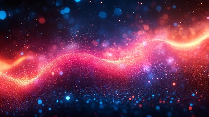 Wall Mural - Dynamic Flow of Light and Sparkles Background. Generative AI
