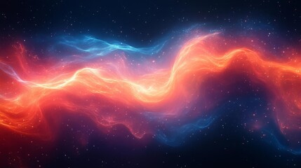 Wall Mural - Abstract Cosmic Flow of Energy with Blue and Orange Hues. Generative AI