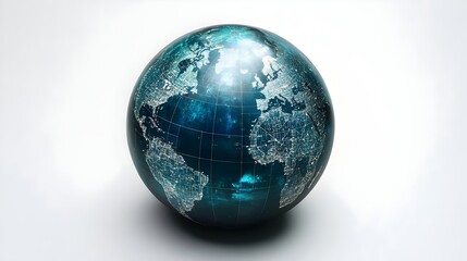a futuristic globe displayed against a white background. world illustration on a white background. g