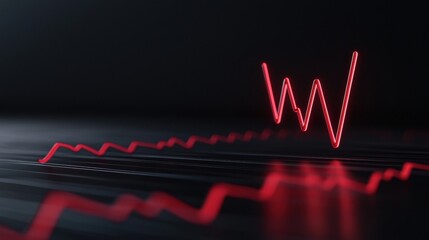 Wall Mural - a red w is on a black background
