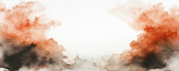 Wall Mural - Abstract watercolor clouds in shades of red and black, creating a dramatic atmosphere.