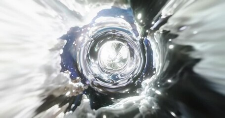 Wall Mural - futuristic abstract tunnel. warp forward inside an endless, reflective metal tunnel, technology, fut