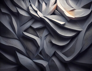 Aufkleber - Abstract textured background with a gray, 3D, organic, geometric pattern.