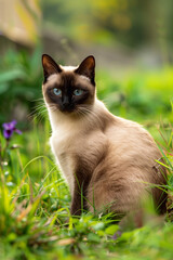 Sticker - Siamese cat close up