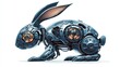 © Hungarian - A Metallic Rabbit with Glowing Internal Cogs