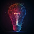 © Bijali - Creative glowing idea bulb low-poly wireframe image