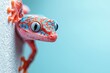 © Stone Story - A vibrant close-up of a colorful gecko perched on a wall, showcasing its unique patterns and striking features against a soft backdrop.