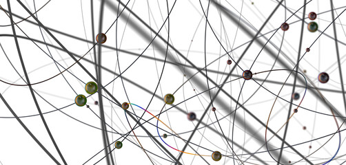 Poster - Abstract digital background of points and lines. Glowing plexus. Big data. Network or connection.