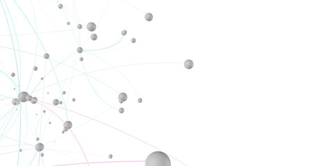 Poster - Abstract plexus blue geometry background. Digital technology network connection concept. 3D rendered illustration