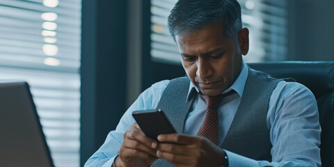 Poster - Businessman on Phone in Office