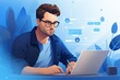 © pueb - Focused accountant analyzing financial reports with spreadsheet and calculator at desk