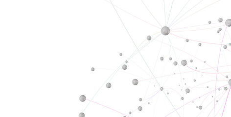 Leinwandbilder - Abstract plexus blue geometry background. Digital technology network connection concept. 3D rendered illustration