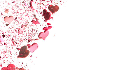 Wall Mural - Valentine Day Hearts in transparent PNG