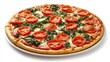 © BlackBird Studio - Delicious Spinach and Pepperoni Pizza on a White Plate