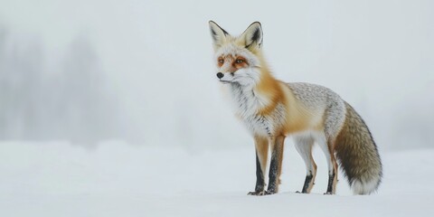 Sticker - Fox in snowy forest