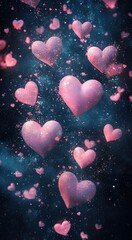 Poster - Pink hearts sparkle