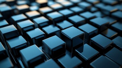 Aufkleber - Abstract background showing many shiny black cubes creating a geometric pattern