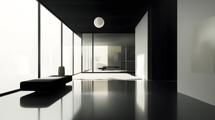 Poster - Explore minimalist design aesthetics in modern architecture through sleek interiors and natural light
