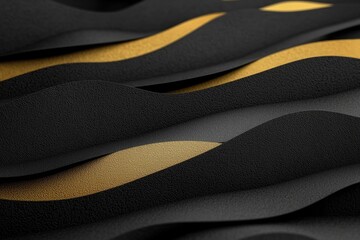 Wall Mural - abstract patterns of black and gold waves on textured surfaces.