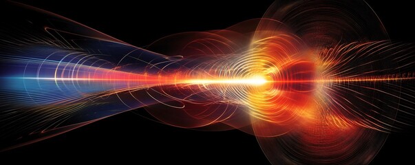 Poster - Wormhole showing a colorful tunnel effect with light rays emanating from the center