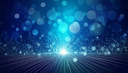 Wall Mural - glowing background, blue color, bokeh effect
