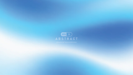 Poster - Blue and white abstract gradient background with smooth transitions and calming effect. Ideal for modern designs and digital art projects