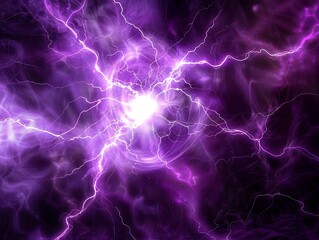 Wall Mural - purple lightning in the space, computer generated abstract background