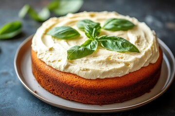 Canvas Print - Close-up of a cake on a plate