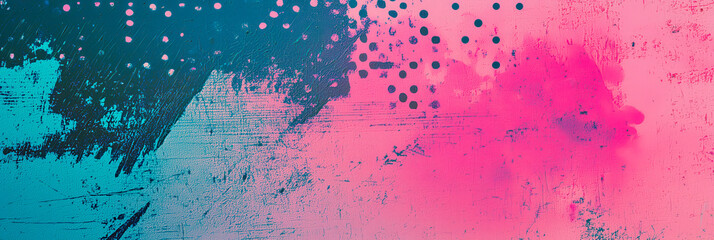 Fototapete - bold strokes of pink and blue, interspersed with dotted patterns, creating an energetic and vibrant composition that captures attention and sparks creativity