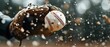 © Ai Studio - A baseball caught mid-flight in a dirt-stirred glove, encapsulating the intense moment of a game with its dynamic motion and focus.