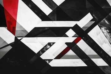 Aufkleber - A striking abstract illustration featuring a woman's profile against vibrant geometric shapes and colors, highlighting a blend of modern art styles in a creative composition