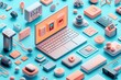 © pengzphoto - Futuristic learning hub online environment digital content technology aesthetic viewpoint innovative concepts