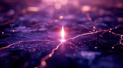 Aufkleber - A stunning digital artwork featuring a bright light emerging through a network of glowing lines on a dark, textured background, creating an ethereal atmosphere.