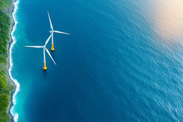 Wall Mural - Explore how offshore wind turbines harness renewable energy for a sustainable future