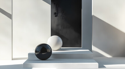 Wall Mural - modeen minimalistic black cubic abstract geometric shapes background wallpaper 3d render illustratio