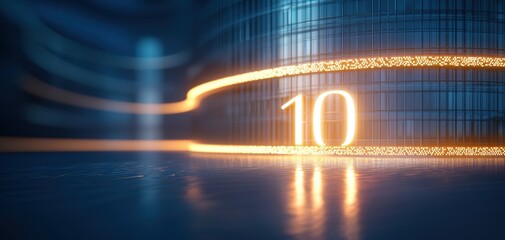 Poster - Infrastructure headquarters concept. A digital concept showing the number 