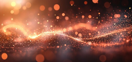 Aufkleber - Infrastructure headquarters concept. A mesmerizing wave of glowing particles and light, creating an enchanting and magical atmosphere.