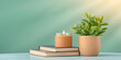 © P2Man - cozy setup with books, candle, and plant for self care