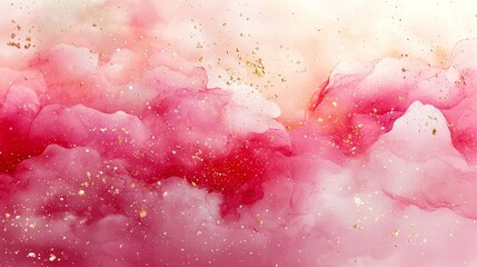 Wall Mural - a vibrant abstract design featuring pink hues and gold accents, ideal for backgrounds.