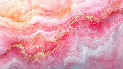 Wall Mural - a vibrant abstract design featuring swirling pink and gold hues.