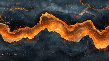 Wall Mural - a vibrant abstract design resembling molten lava against a dark background.