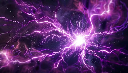 Wall Mural - purple lightning in the space, computer generated abstract background