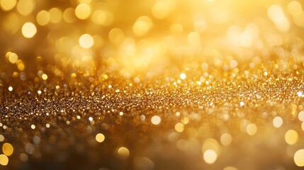 Wall Mural - gold glitter texture or golden sparkle background. wide panoramic glitter texture abstract backgroun