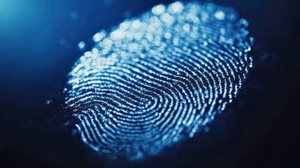 Poster - fingerprint analysis technology. finger print recognition and identification. security personnel id 