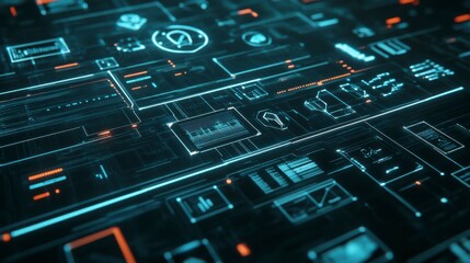 Abstract Tech Data Processing Background Illustration